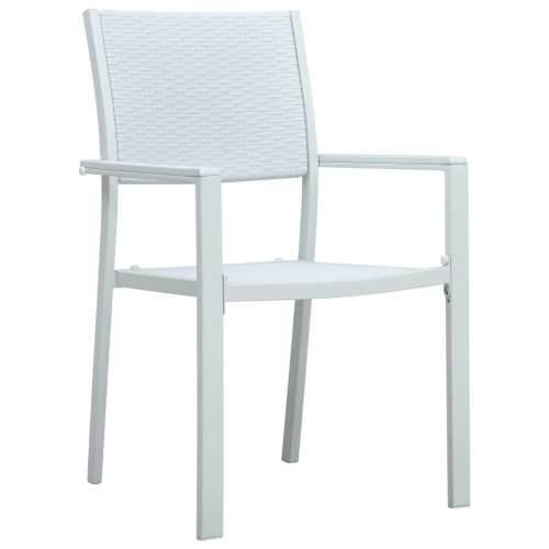 Vrtne stolice 4 kom bijele plastične s izgledom ratana Cijena