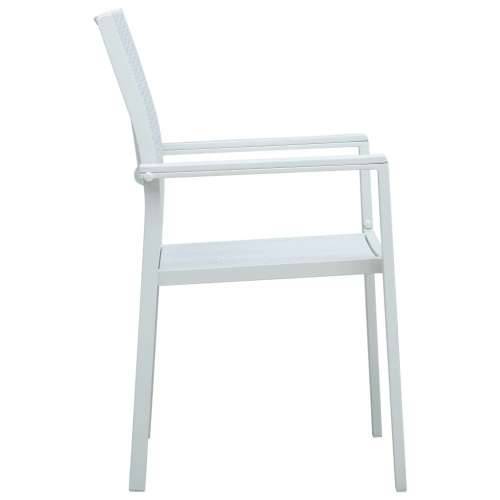 Vrtne stolice 4 kom bijele plastične s izgledom ratana Cijena