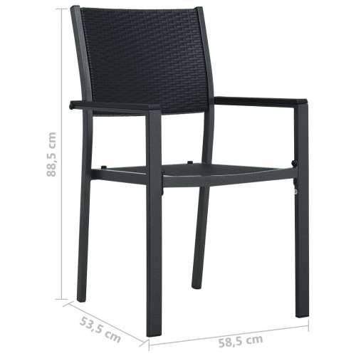Vrtne stolice 2 kom crne plastične s izgledom ratana Cijena