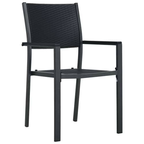 Vrtne stolice 4 kom crne plastične s izgledom ratana Cijena
