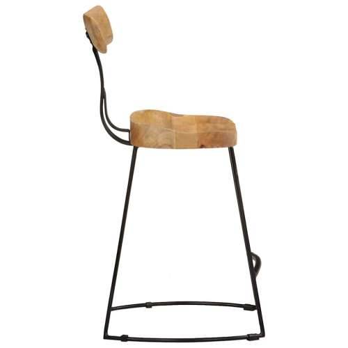 Barski stolci 2 kom 49x43x79 cm masivnog drva manga - Smeđa i crna 49 x 43 x 79 cm 2 masivno drvo manga Cijena
