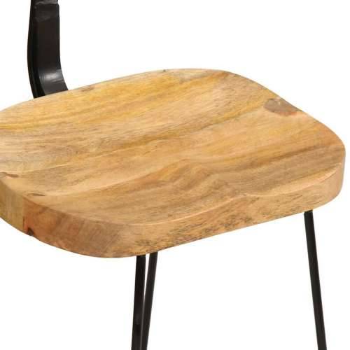 Barski stolci 2 kom 49x43x79 cm masivnog drva manga - Smeđa i crna 49 x 43 x 79 cm 2 masivno drvo manga Cijena