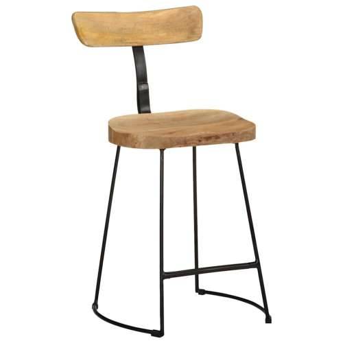Barski stolci 2 kom 49x43x79 cm masivnog drva manga - Smeđa i crna 49 x 43 x 79 cm 2 masivno drvo manga Cijena