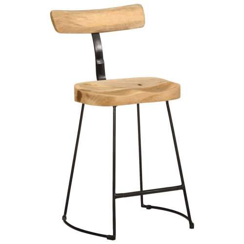 Barski stolci 2 kom 49x43x79 cm masivnog drva manga - Smeđa i crna 49 x 43 x 79 cm 2 masivno drvo manga Cijena