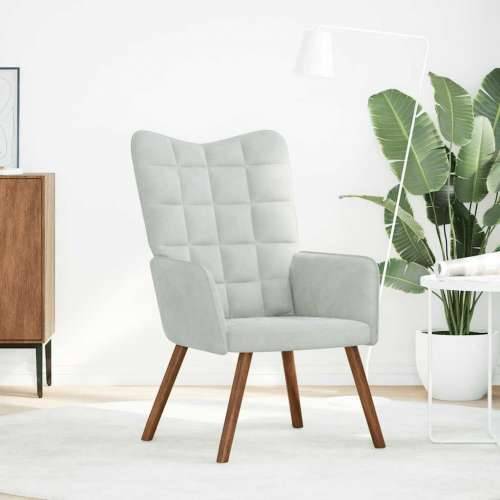 Stolica za opuštanje svjetlosiva baršunasta - Svjetlosiva 1 without stool Cijena