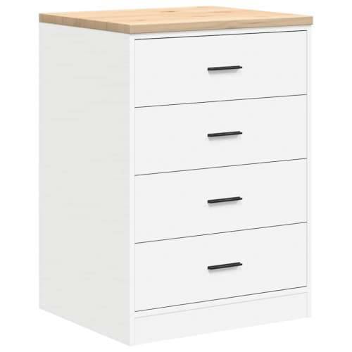 Garažni ormar za odlaganje bijeli 60x51x85 cm masivne borovine - Bijela 60 x 51 x 85 cm 1 4 darwers Cijena