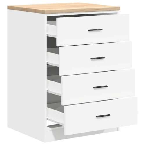 Garažni ormar za odlaganje bijeli 60x51x85 cm masivne borovine - Bijela 60 x 51 x 85 cm 1 4 darwers Cijena