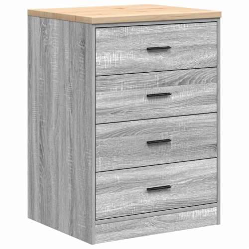 Garažni ormar za odlaganje 60x51x85 cm masivne borovine - Sivi hrast sonoma 60 x 51 x 85 cm 1 4 darwers Cijena