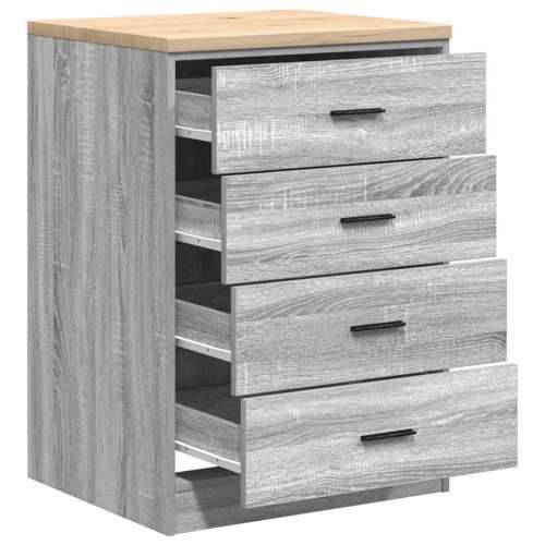 Garažni ormar za odlaganje 60x51x85 cm masivne borovine - Sivi hrast sonoma 60 x 51 x 85 cm 1 4 darwers Cijena