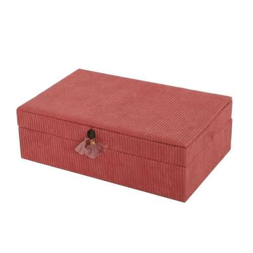 Kutija za nakit Versa Crvena Poliester Karton Ogledalo 16 x 7,8 x 25 cm Cijena