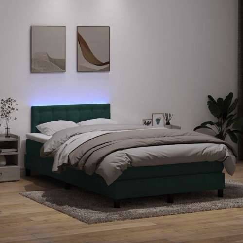 Box spring krevet s madracem tamnozeleni 120x210 cm baršunasti - Tamnozelena 120 x 210 cm gumbi Cijena