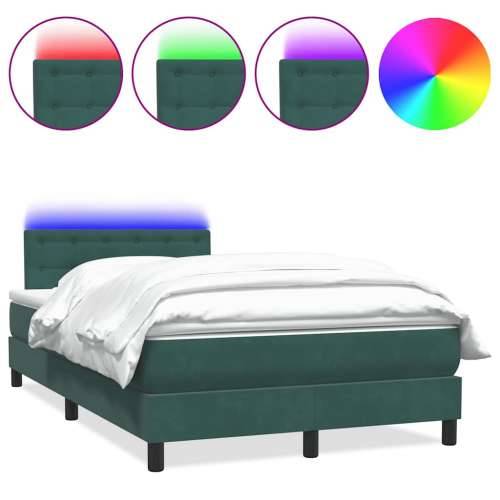 Box spring krevet s madracem tamnozeleni 120x210 cm baršunasti - Tamnozelena 120 x 210 cm gumbi Cijena