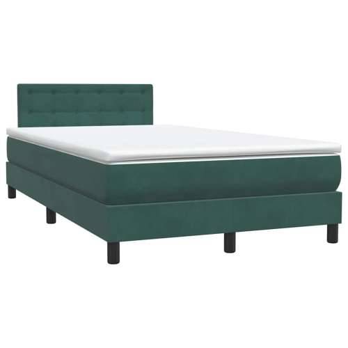 Box spring krevet s madracem tamnozeleni 120x210 cm baršunasti - Tamnozelena 120 x 210 cm gumbi Cijena
