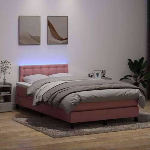 Box Spring krevet s madracem ružičasti 120x220 cm samt - Ružičasta 120 x 220 cm gumbi Cijena