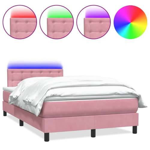Box Spring krevet s madracem ružičasti 120x220 cm samt - Ružičasta 120 x 220 cm gumbi Cijena