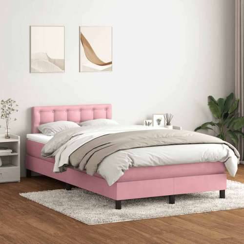 Box Spring krevet s madracem ružičasti 120x220 cm samt - Ružičasta 120 x 220 cm gumbi Cijena