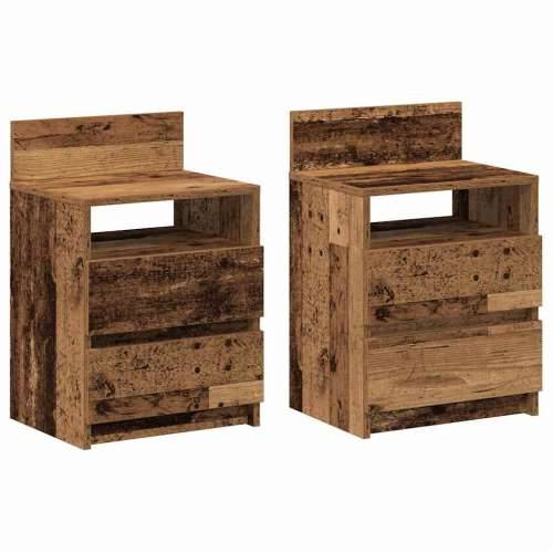 Noćni ormarići 2 kom s 2 ladice staro drvo 40x33x60 cm - Staro drvo 2 Cijena