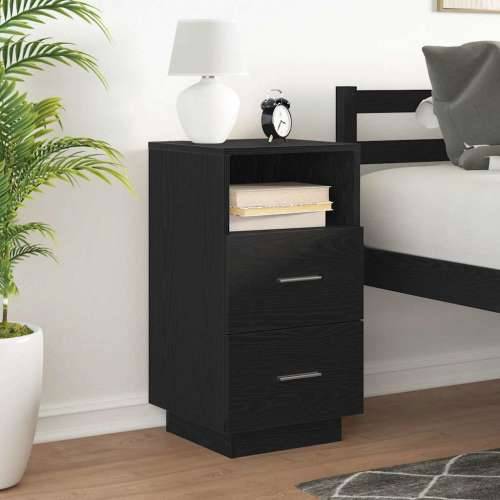 Noćni ormarić s 2 ladice crni 36x36x68 cm - Crna 1 Cijena