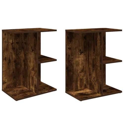 Noćni ormarići 2 kom dimljeni hrast 46,5x29x61 cm - Dimljeni hrast 2 Cijena