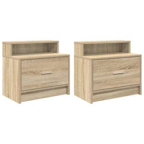 Noćni ormarići s ladicom 2 kom sonoma hrast 51x31x47 cm - sonoma hrast 2 Cijena
