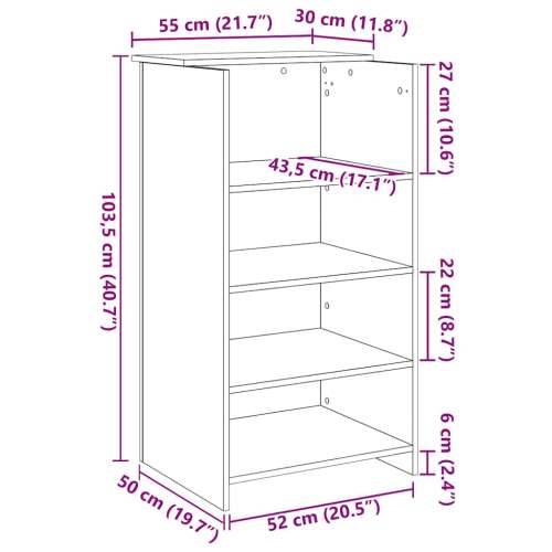 Recepcijski stol sivi Sonoma 55x50x103,5 cm izrađeno drvo - Sivi hrast sonoma 55 x 50 x 103.5 cm Cijena