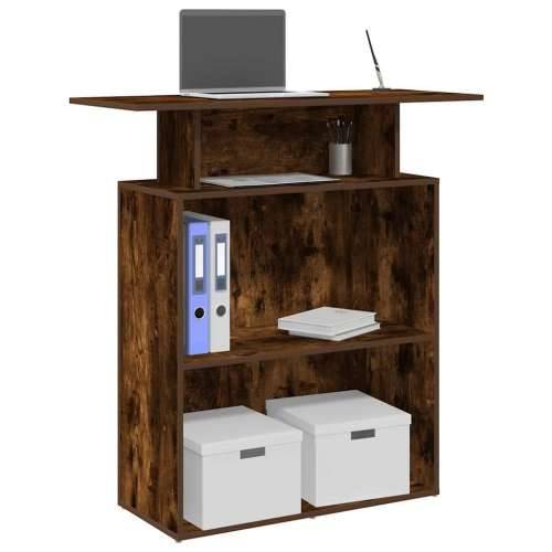 Recepcijski stol dimljeni hrast 100x40x104 cm konstruirano drvo - Dimljeni hrast Cijena