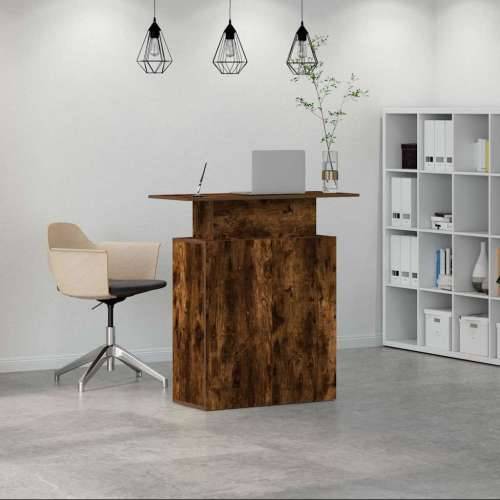 Recepcijski stol dimljeni hrast 100x40x104 cm konstruirano drvo - Dimljeni hrast Cijena