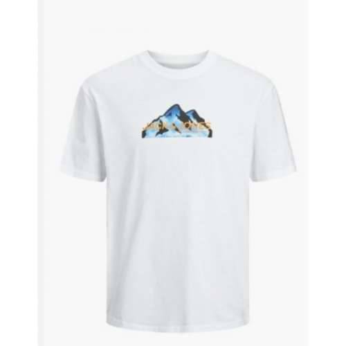 Muška Majica Kratkih Rukava Jack & Jones JCOMOUNTAIN LOGO TEE SS CREW NECK 12262220 Bijela Cijena