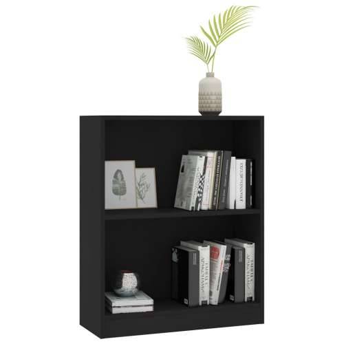 Polica za knjige crna 60 x 24 x 76 cm od konstruiranog drva Cijena