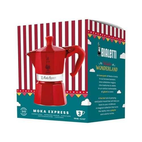 Talijanska Moka za Kavu Bialetti Winter Wonderland Crvena Srebrna Aluminij 3 Tasītes Cijena