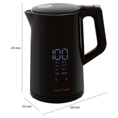 Kuhalo Proficook PC-WKS 1243 Crna Nehrđajući Čelik 2200 W 1,7 L Cijena