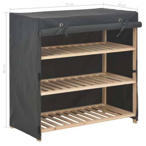 Ormarić za cipele s pokrovom od tkanine 79 x 40 x 80 cm sivi - Siva 1 Cijena