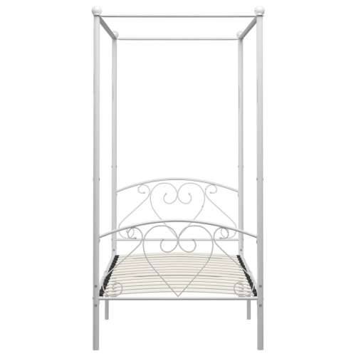 Okvir za krevet s nadstrešnicom bijeli metalni 120 x 200 cm Cijena