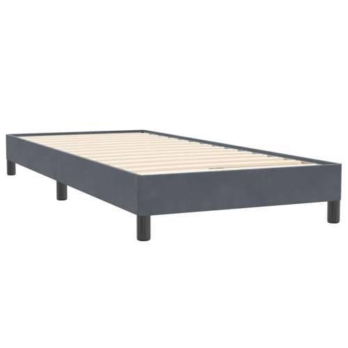 Box spring krevet s madracem tamnosivi 90x220 cm baršunasti - Tamno siva 90 x 220 cm Dizajn s gumbima Cijena
