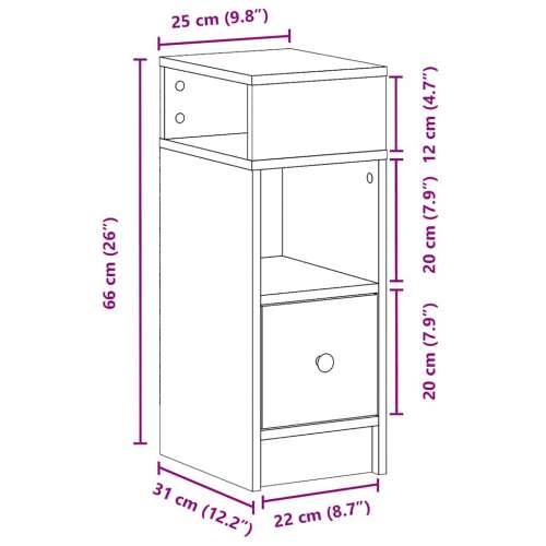 Noćni ormarići 2 kom s ladicom bijeli 25x31x66 cm - Bijela 2 Cijena
