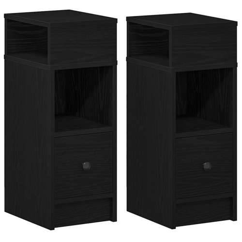 Noćni ormarići 2 kom s ladicom crni 25x31x66 cm - Crna 2 Cijena