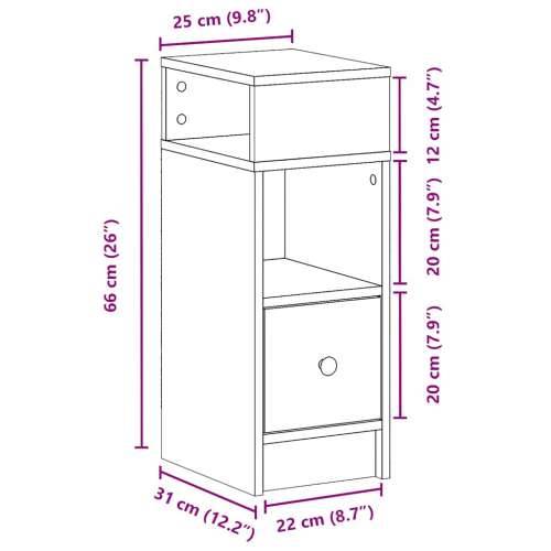 Noćni ormarić s ladicom beton siva 25x31x66 cm - Beton siva 1 Cijena