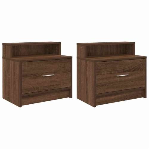 Noćni ormarići s ladicom 2 kom smeđi hrast 51x31x47 cm - Smeđi hrast 2 Cijena