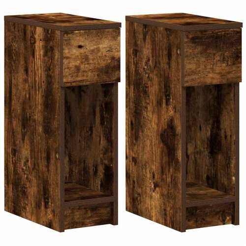 Noćni ormarići s ladicom 2 kom dimljeni hrast 20x36x60 cm - Dimljeni hrast 2 Cijena