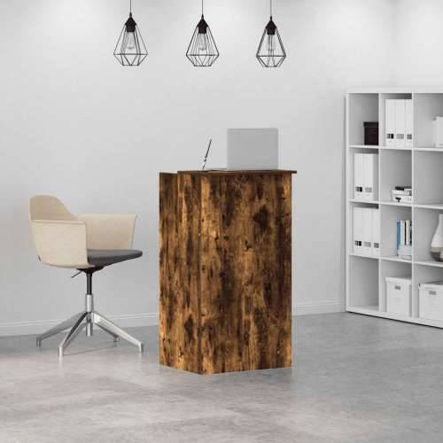 Recepcijski stol dimljeni hrast 55x50x103,5cm konstruirano drvo - Dimljeni hrast 55 x 50 x 103.5 cm Cijena