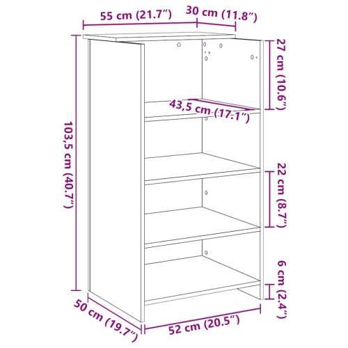 Recepcijski stol dimljeni hrast 55x50x103,5cm konstruirano drvo - Dimljeni hrast 55 x 50 x 103.5 cm Cijena