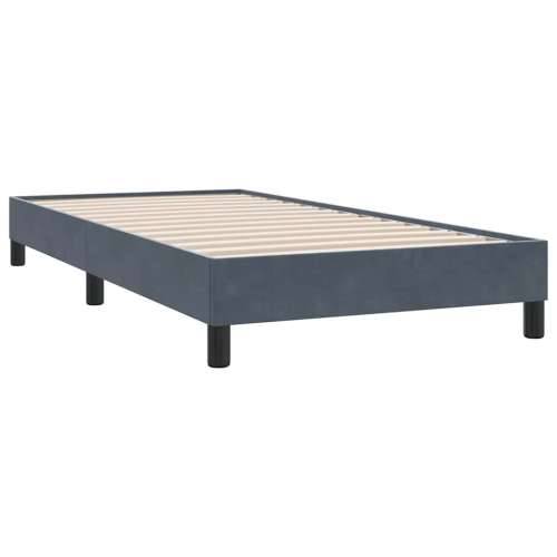 Box spring krevet s madracem tamnosivi 90x210 cm baršunasti - Tamno siva 90 x 210 cm Dizajn s gumbima Cijena