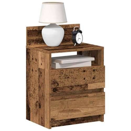 Noćni ormarić s 2 ladice staro drvo 40x33x60 cm - Staro drvo 1 Cijena
