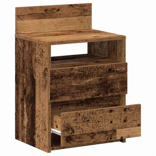 Noćni ormarić s 2 ladice staro drvo 40x33x60 cm - Staro drvo 1 Cijena