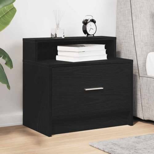 Noćni ormarić s ladicom crni hrast 51x31x47 cm - Crna 1 Cijena