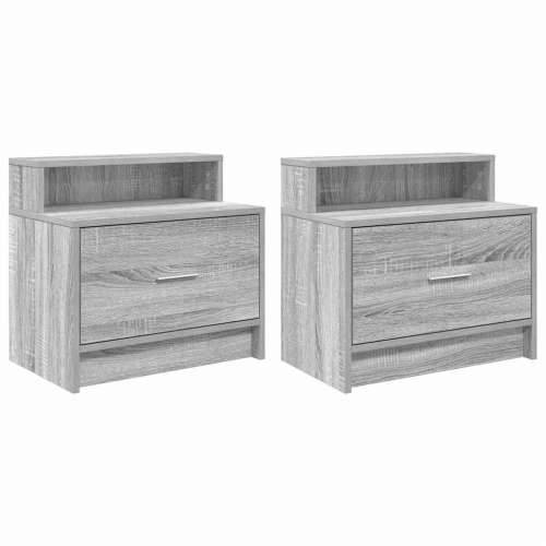 Noćni ormarići s ladicom 2 kom siva sonoma 51x31x47 cm - Sivi hrast sonoma 2 Cijena