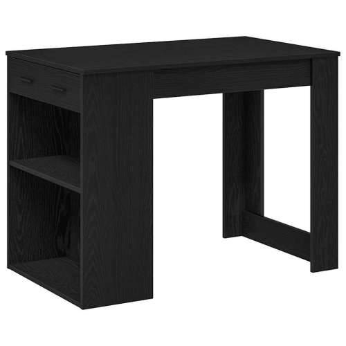 Radni stol s ladicom i policom crni hrast 102x62x77,5 cm - Crna 1 Cijena