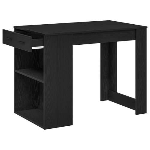 Radni stol s ladicom i policom crni hrast 102x62x77,5 cm - Crna 1 Cijena
