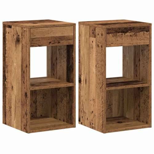 Noćni ormarići s ladicom 2 kom staro drvo 35x34x66,5 cm - Staro drvo 2 Cijena