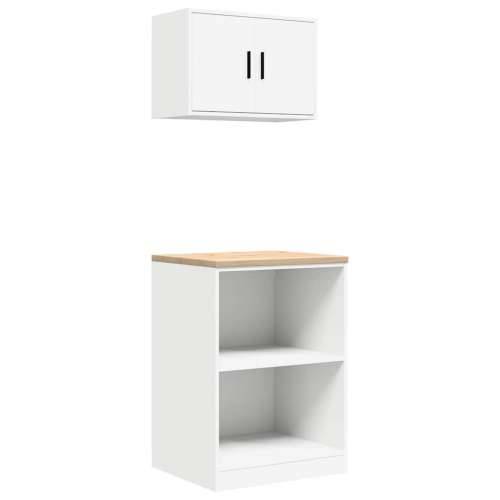 Garažni ormarići 2 kom bijeli od konstruiranog drva - Bijela 60 x 51 x 85 cm 1 2 police Cijena